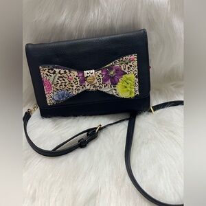 NWT BETSEY JOHNSON Crossbody Leopard bow Wallet Purse $68